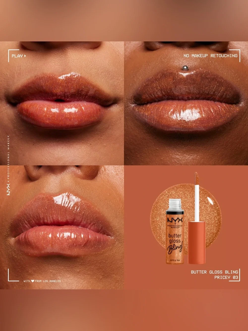 NYX Butter Gloss Bling Non-Sticky Lip Gloss - Pricey, NEW